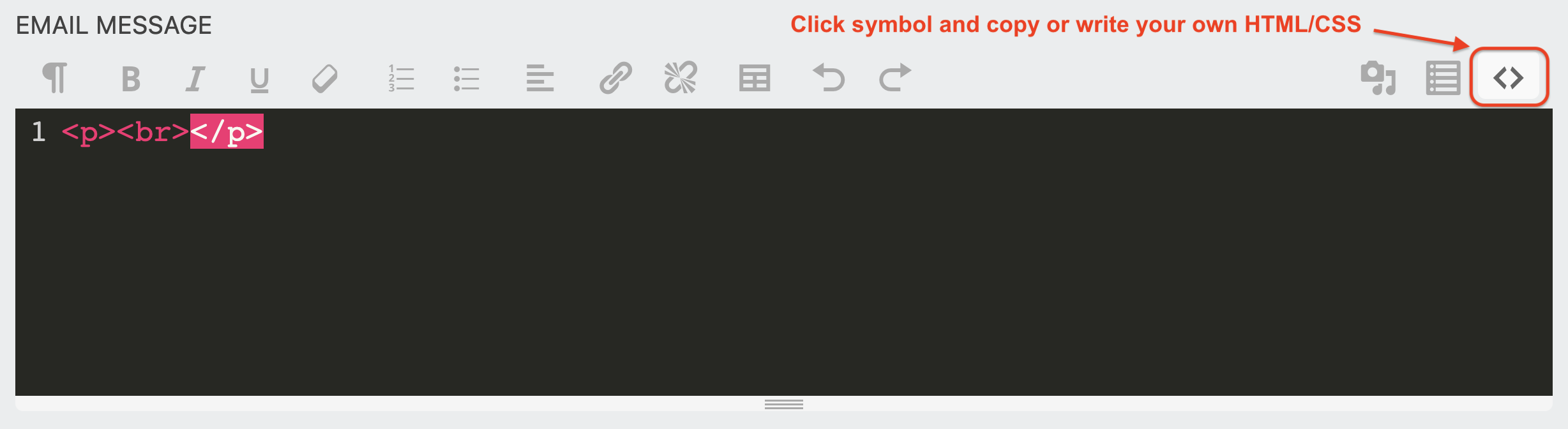 customize email message with html