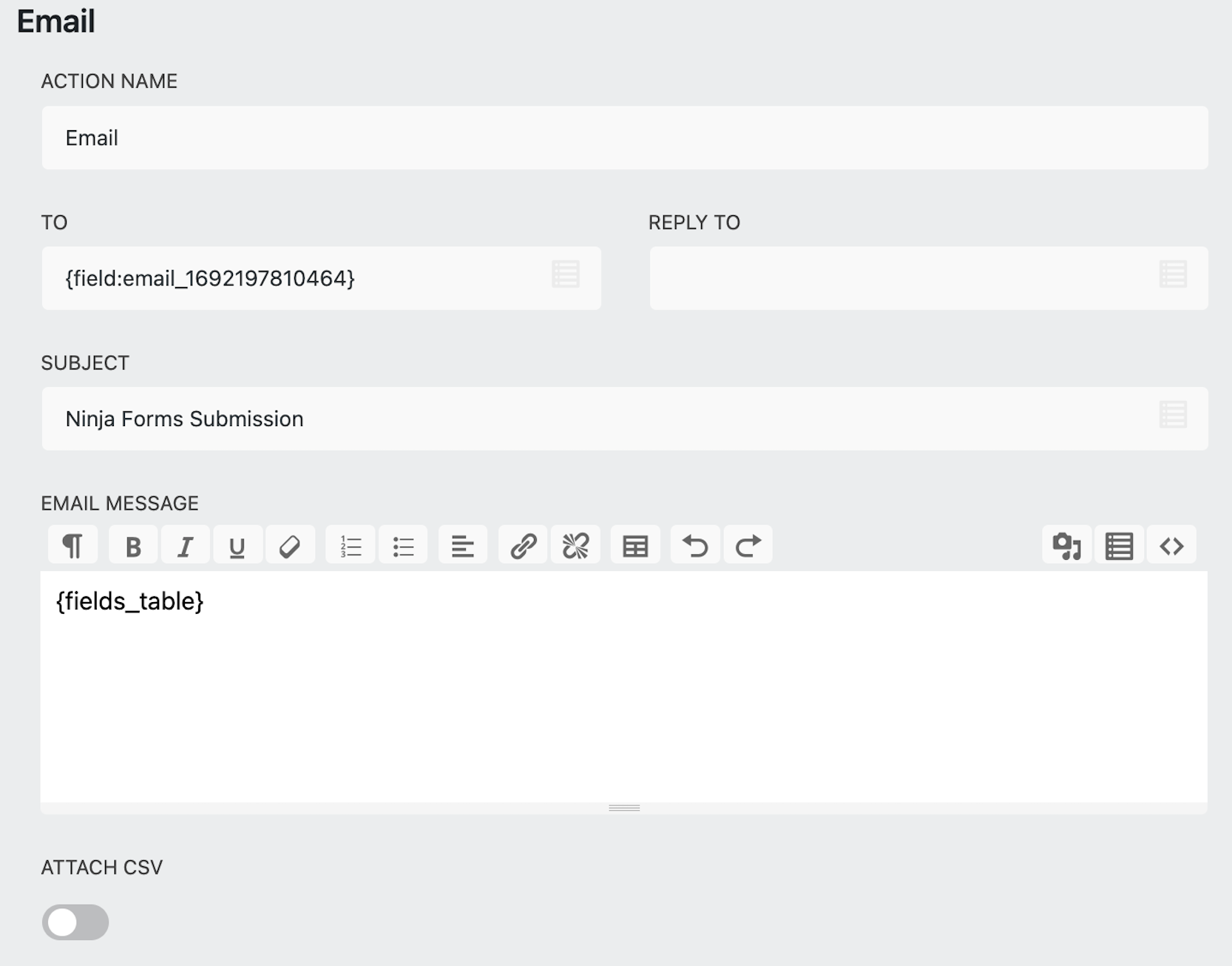 email notification set up