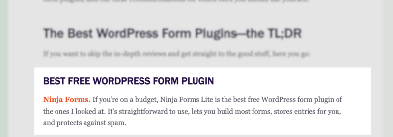 WPShout's Ninja Forms review