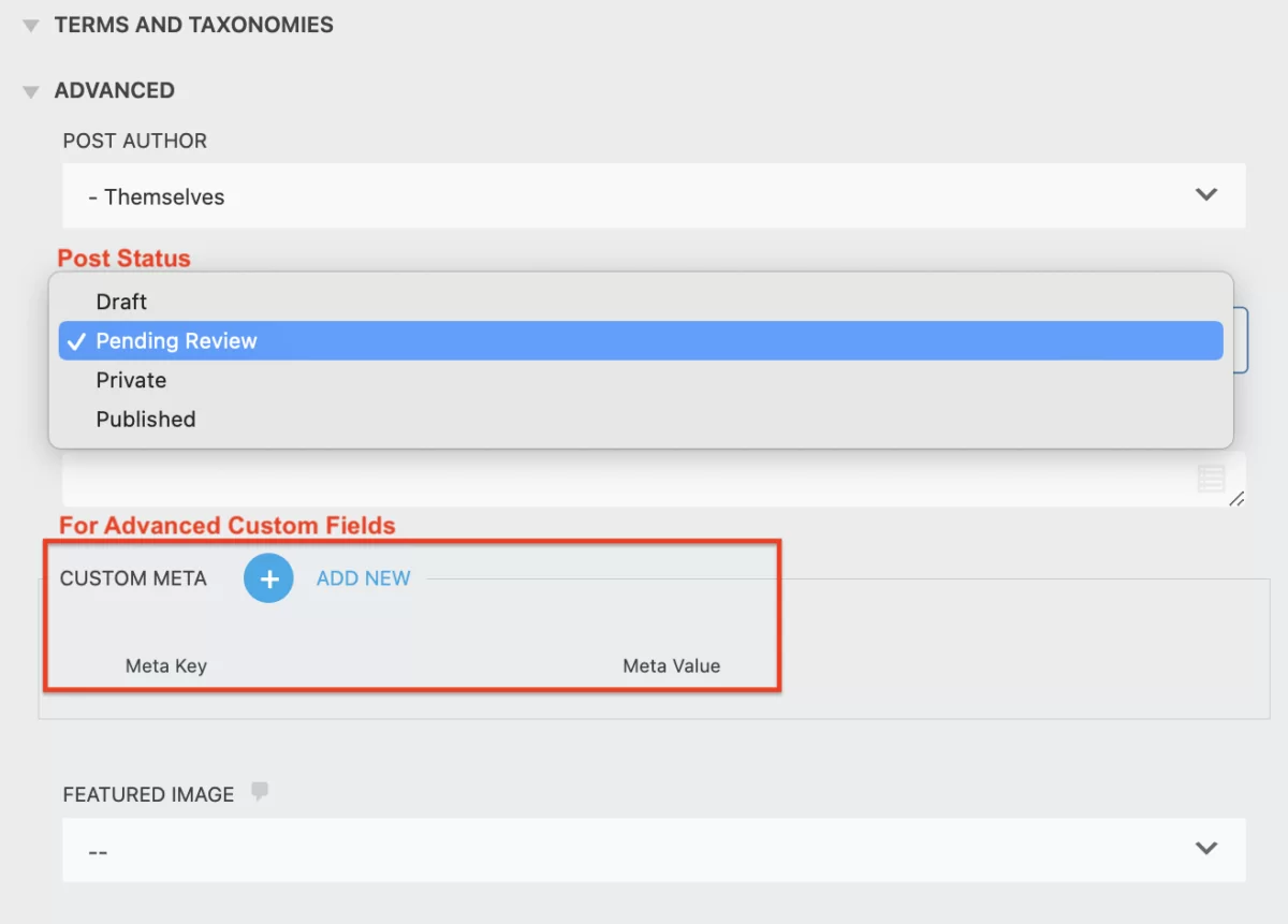 advanced custom fields