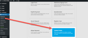 Update Profile form template