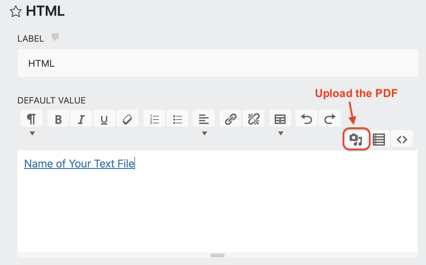 upload file to HTML field