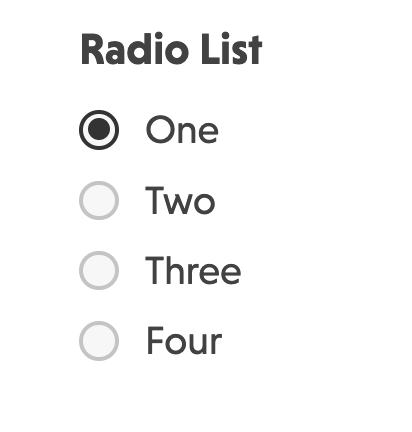 radio list field