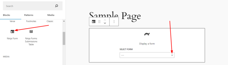 How to insert WordPress form to a page or blog post