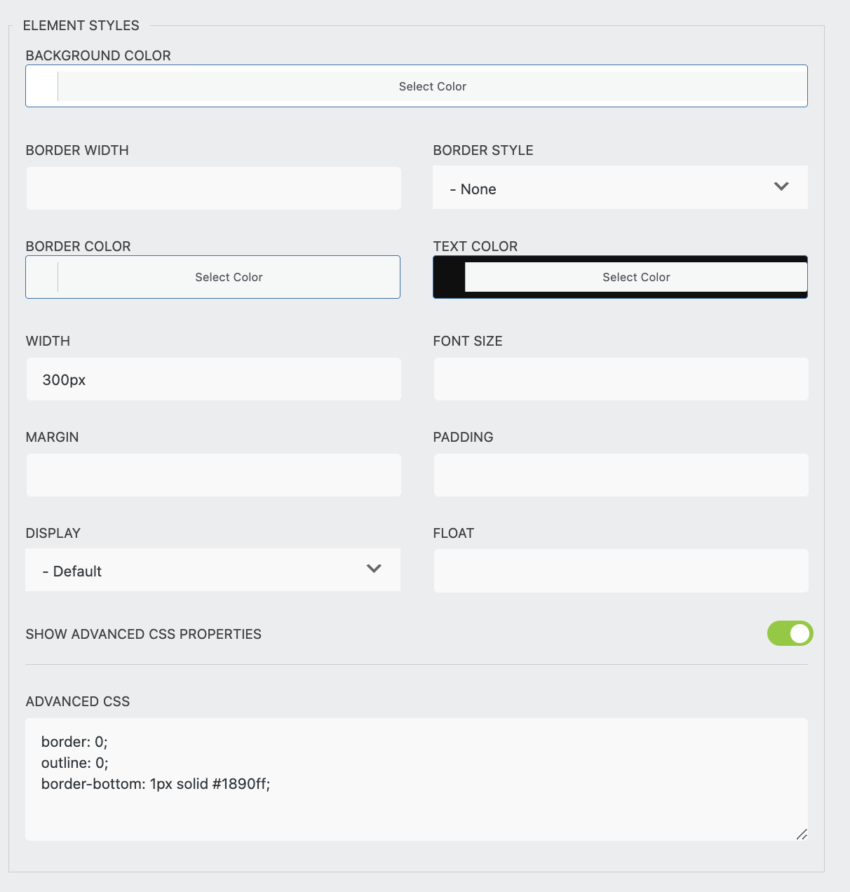 style other field in wordpress
