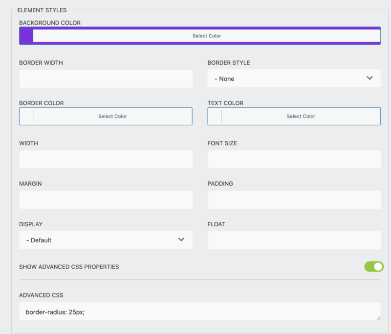 subscribe button element styles