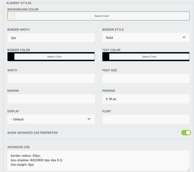 leave us feedback element styles