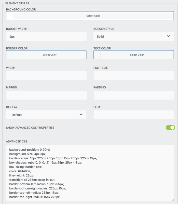 Contact Us Element Styles