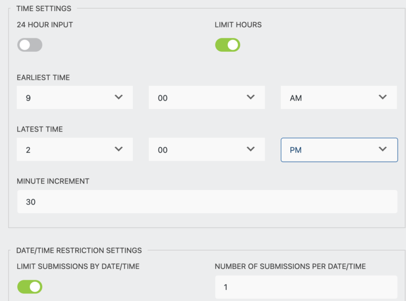 datepicker field booking form in wordpress