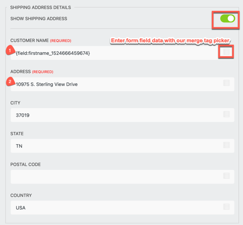 Add shipping details to your Stripe Checkout page with this setting. Name and address are required. 