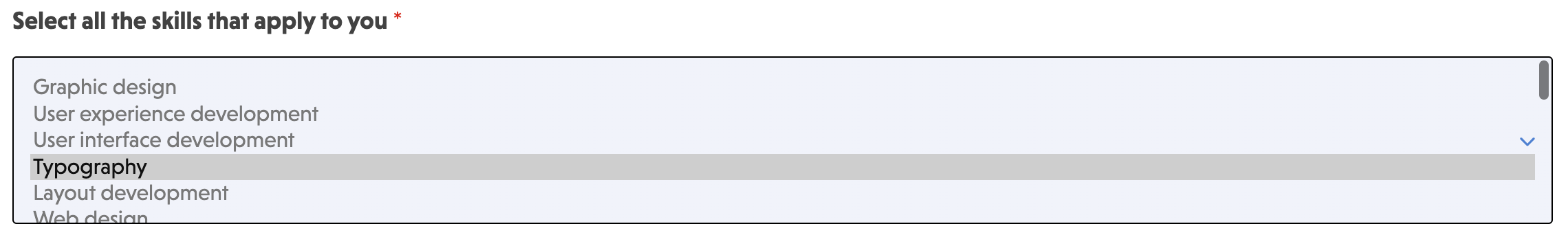 border of multi select field