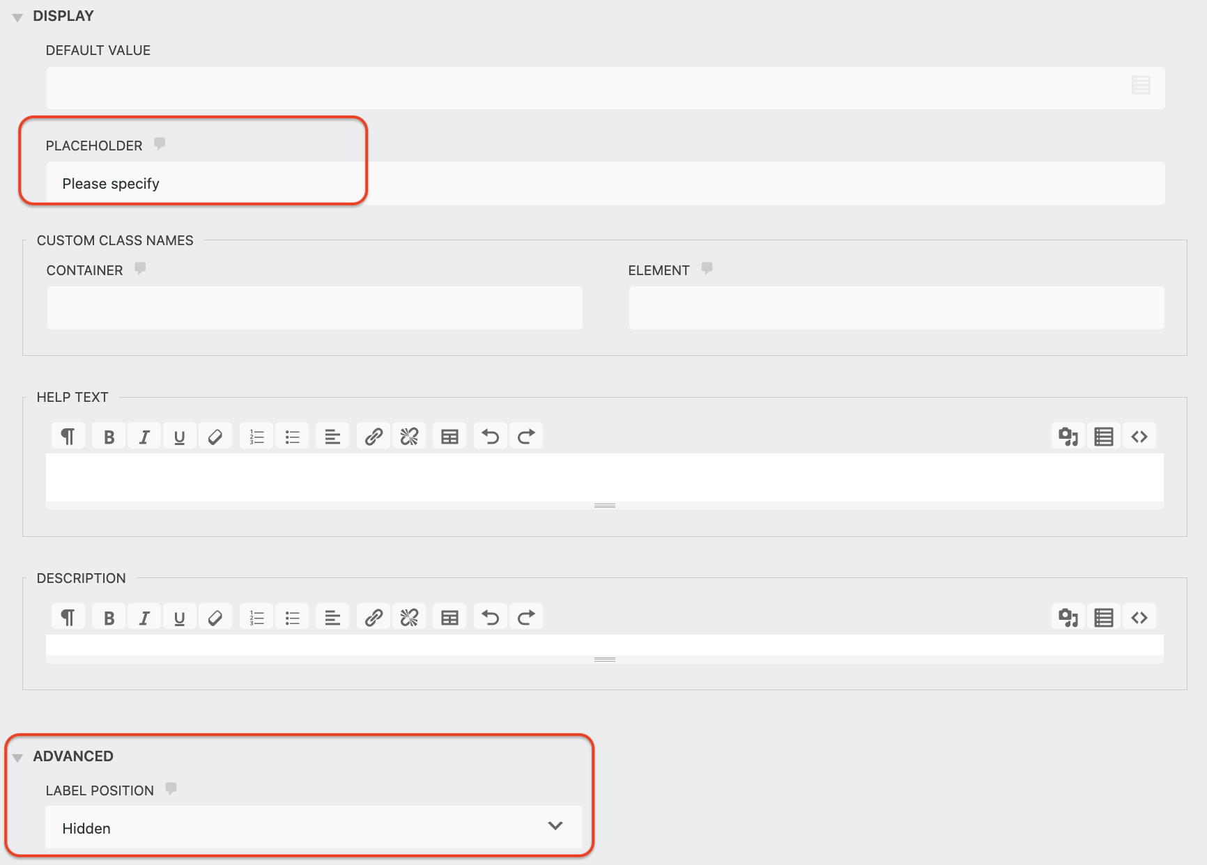 customize label of other form field
