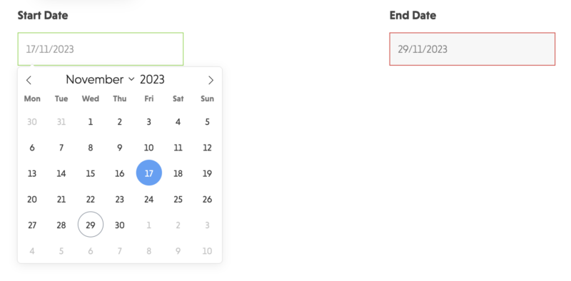 customized date time field