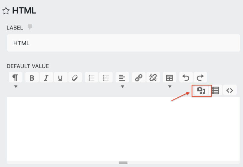 html field in wordpress