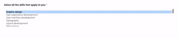 multi select dropdown field