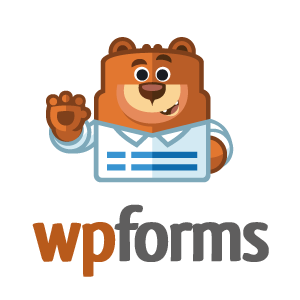 WPForms logo with cartoon bear