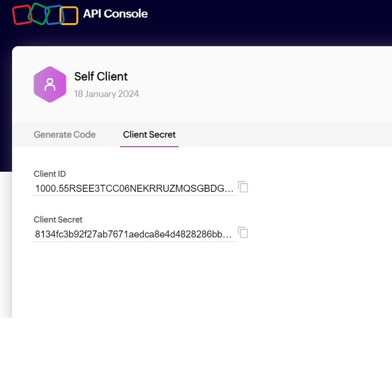 Client ID and Client Secret
