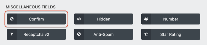 confirm field in wordpress