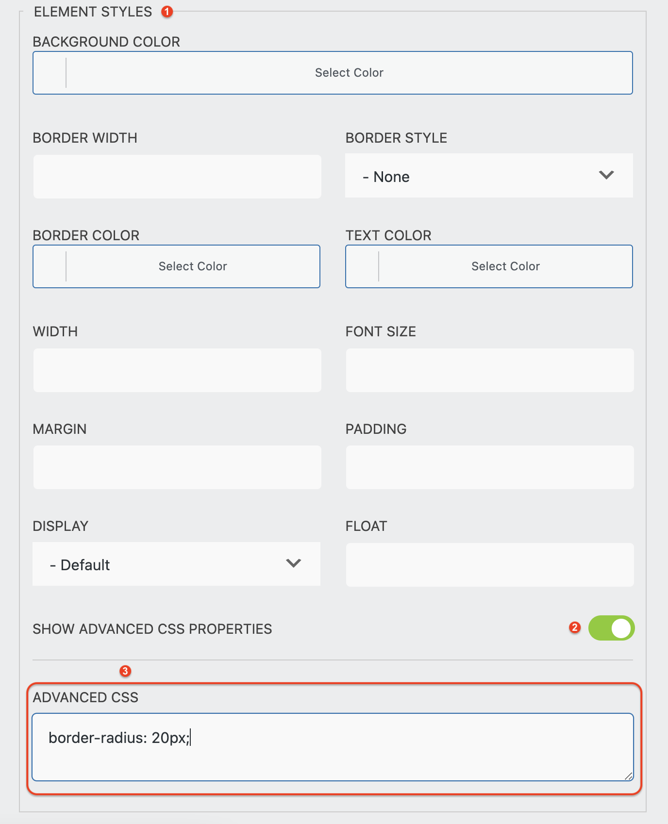 add rounded corners to form field
