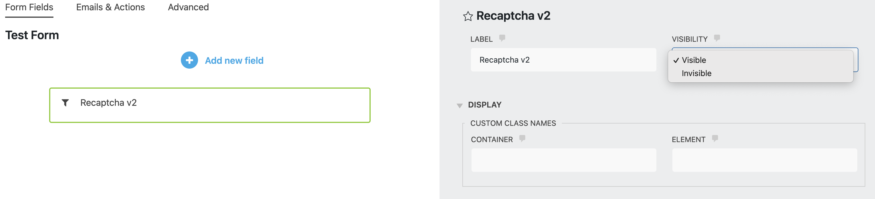 recaptcha field in wordpress
