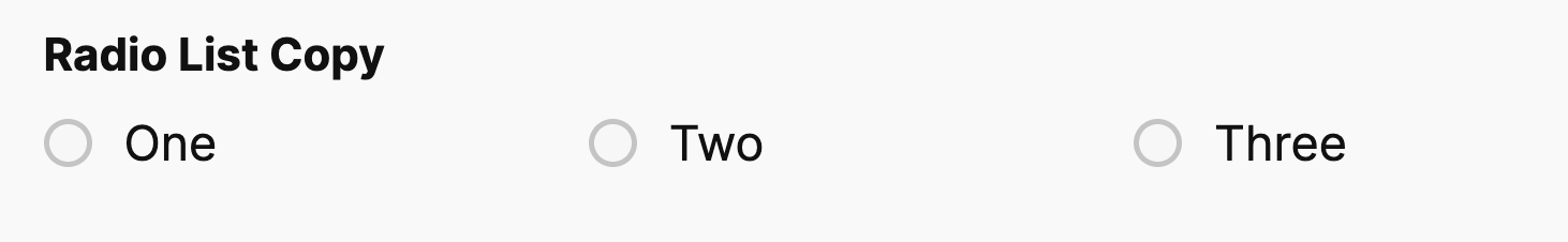 inline radio list buttons