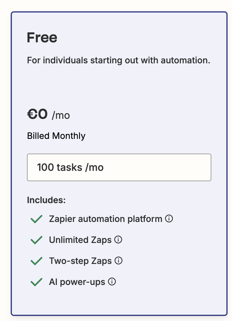 zapier free plan