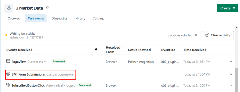 Custom Conversion event for WordPress form submission