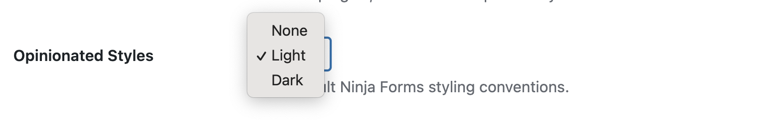 opinionated styles ninja forms