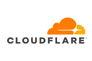 image of the cloudflare logo including a cloud around a burst of light, above the word cloudflare